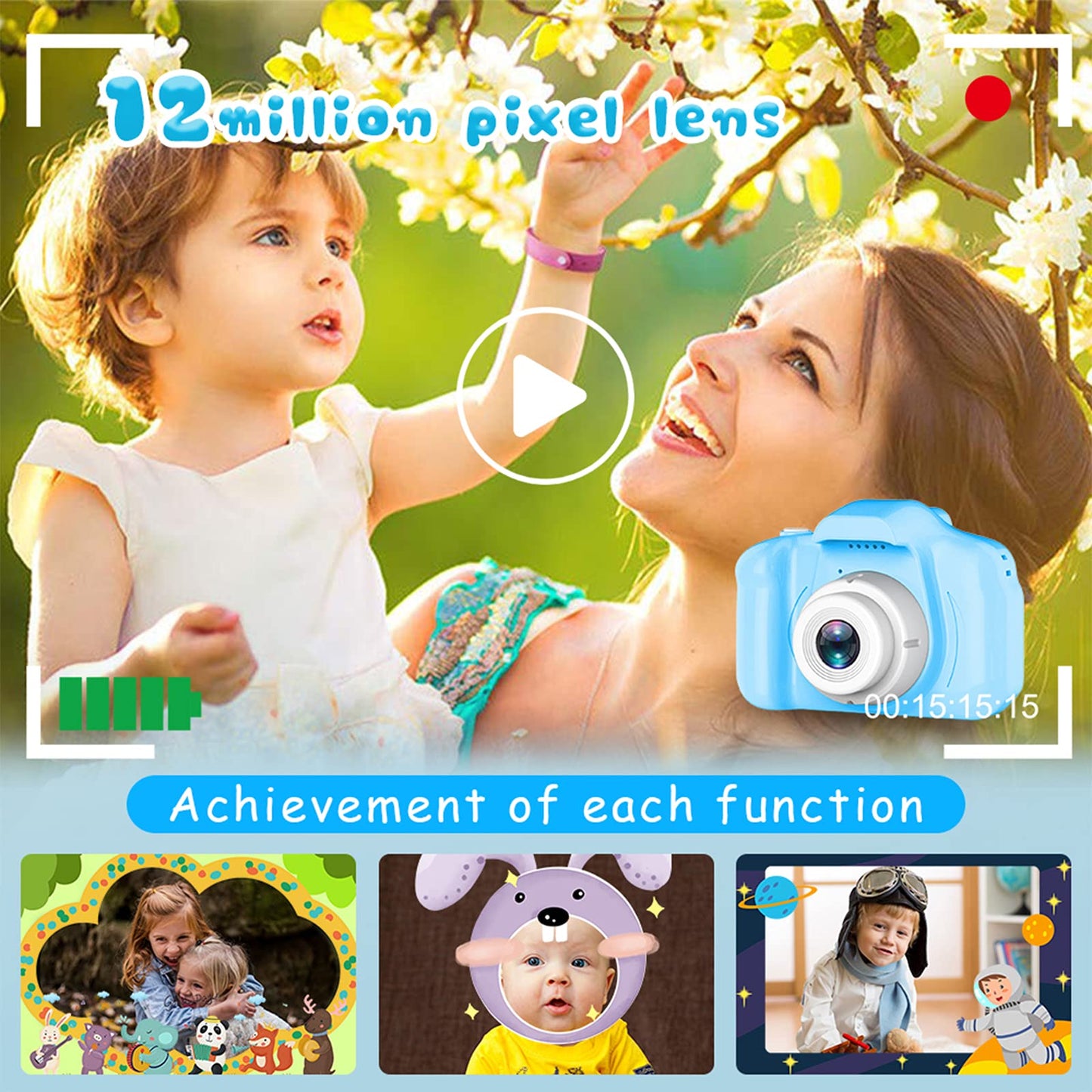 Dylanto Upgrade Kids Selfie Camera, Christmas Birthday Gifts For Age 3-8, Kids Digital Cameras With Hd Video,Portable Kids Camer