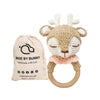 Bunny - Rattle For Young Children, Handmade Woolen Toy, Visual And Sensory Enhancing, Toy With Strict Quality Testing Process, Usable As House Decoration (Beige Reindeer)