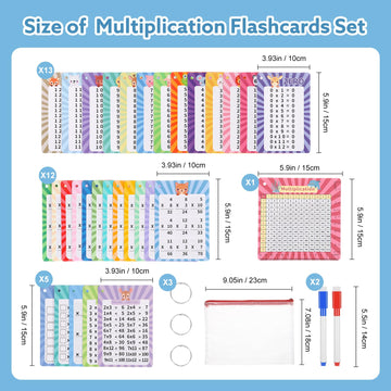 31 Pcs Multiplication Flash Cards Times Table Flash Cards, Math Problems From Easy To Hard, Multiplication Chart With 2 Dry Eras
