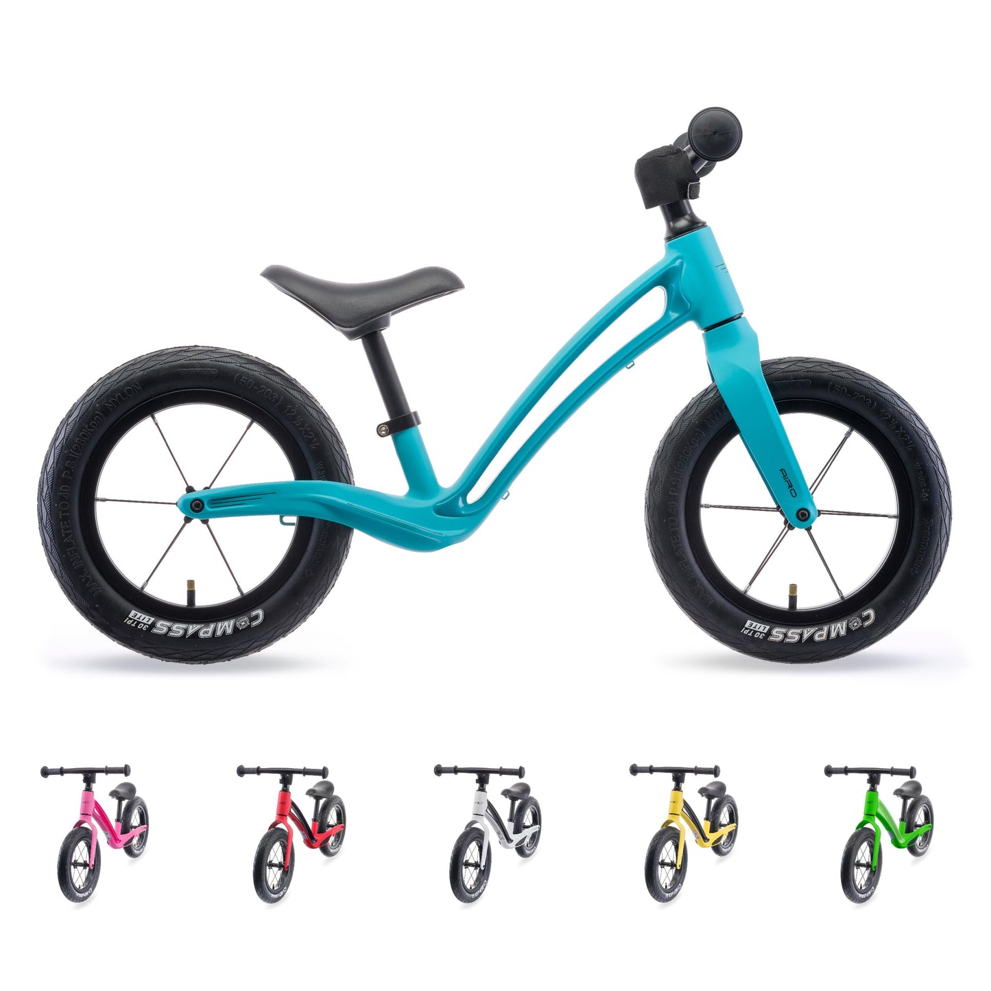 Hornit Airo Balance Bike For 18 Month Toddlers To 5 Year Old Kids, Super Lightweight Magnesium Alloy, No Pedal, Adjustable Seat, Rubber Tires