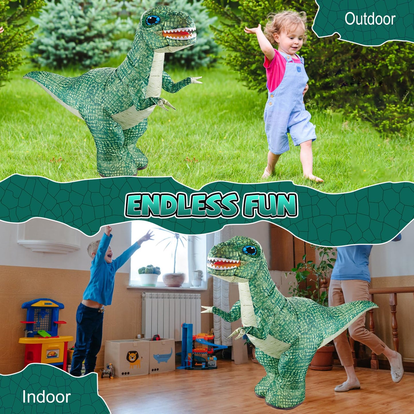ATHLERIA Remote Control Dinosaur Toy for Kids,35.4'' Inflatable Large Dinosaur Car Toys with Re-Battery,Dinosaur Party Decoratio