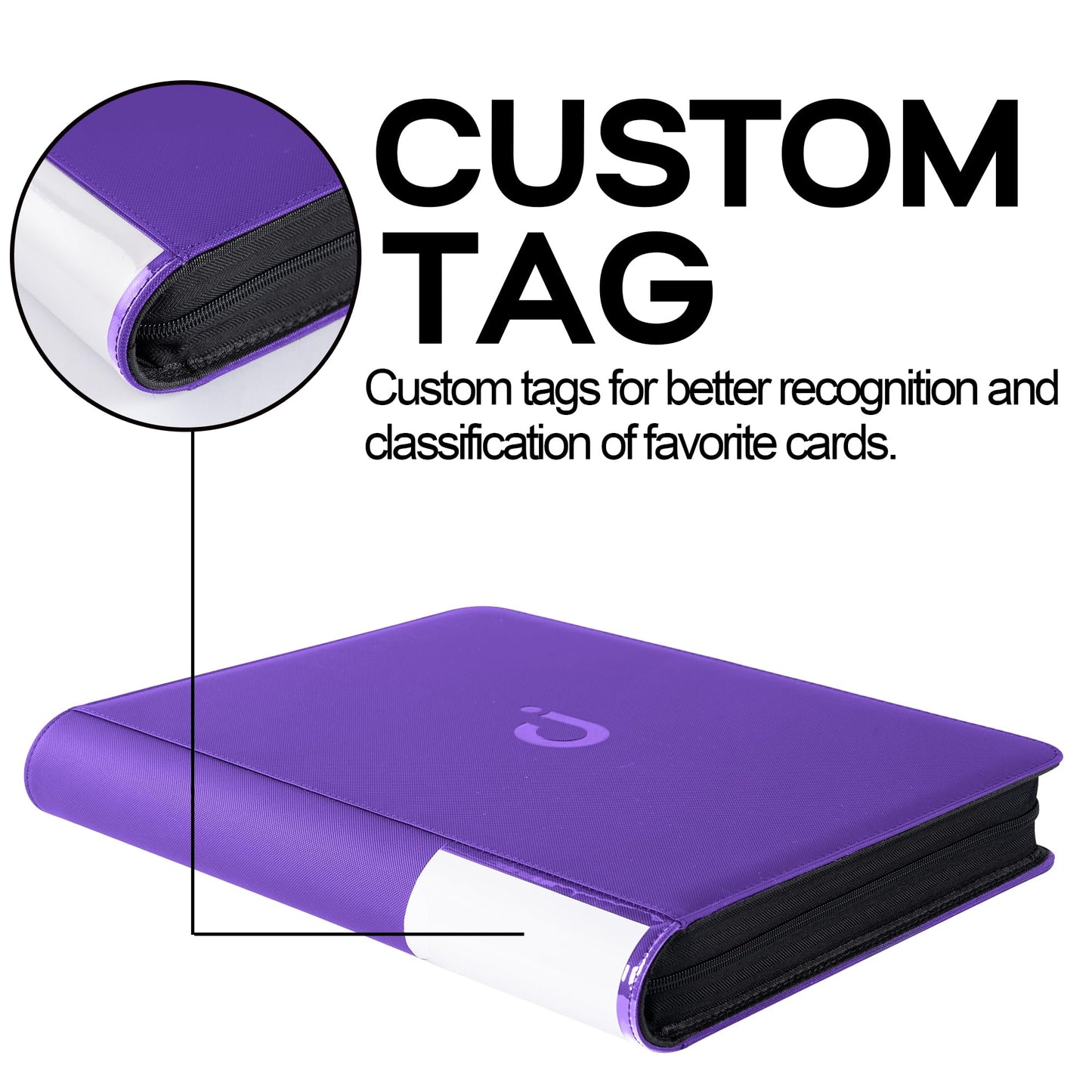 Toploader Binder Holds 360 Top Loaders - 9-Pocket Top Loader Binder for 3 x 4 Rigid Card Holders for Trading Cards or Sports Cards Model B - Classic Purple