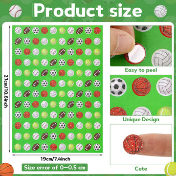 Lincia 1200 Pcs Ball Glitter Stickers Sparkly Small Stickers For Kids Toddlers Teacher Reward Sheet Incentive Charts Classroom S