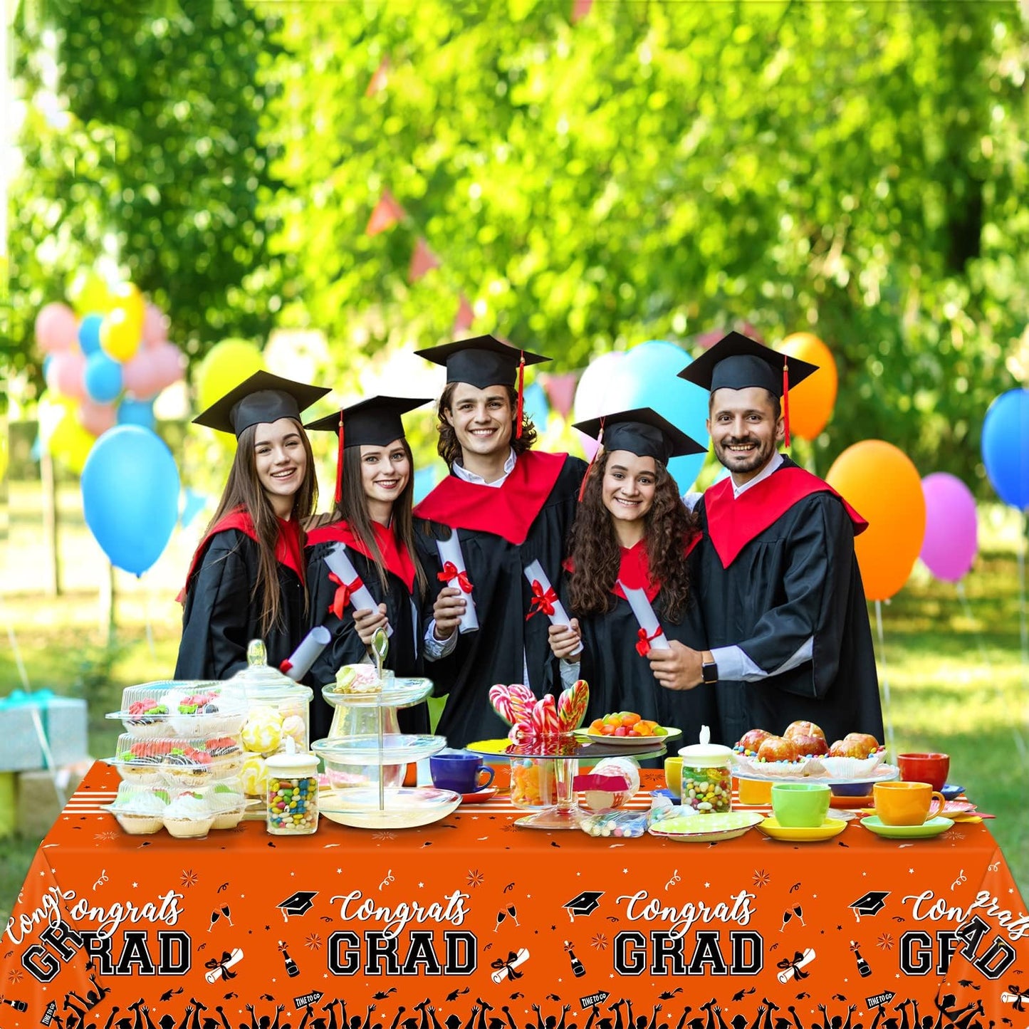 Chiazllta Graduation Party Decorations Gongrats Grad Tablecover Graduation Tablecloths For 2023 Graduation Party Supplies Class
