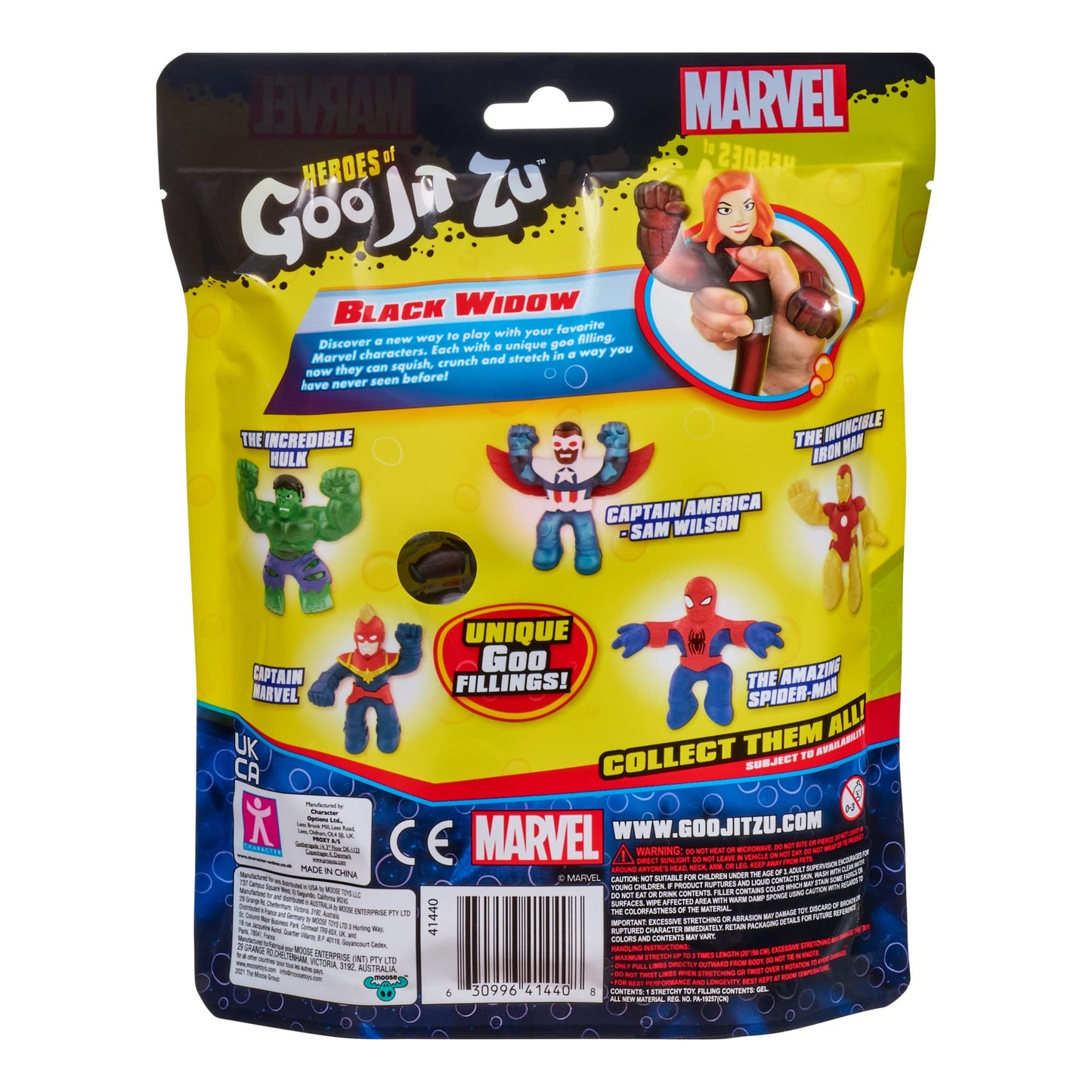 Heroes Of Goo Jit Zu Marvel Hero Pack. Black Widow - Squishy 4.5'' Tall