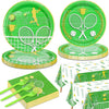 Tennis Party Supplies for 40 Guests, Disposable Tableware Set Includes Tennis Plates, Napkins, Forks, Tennis Tablecloth for Men