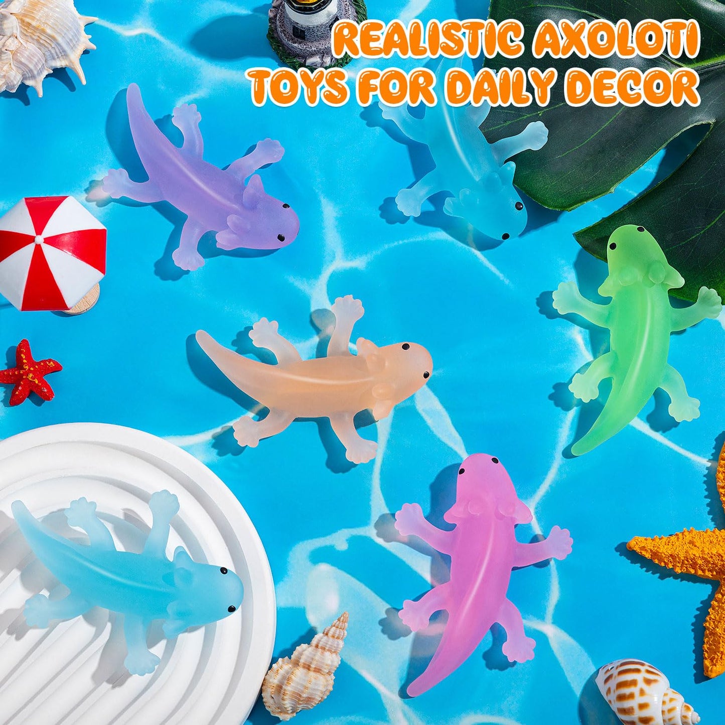 15Pcs Axolotl Animals Toys Bulk Cute Squeeze Axolotl Fidget Stress Relief, Salamander Animal Sensory Toys For Child Relax Meetin