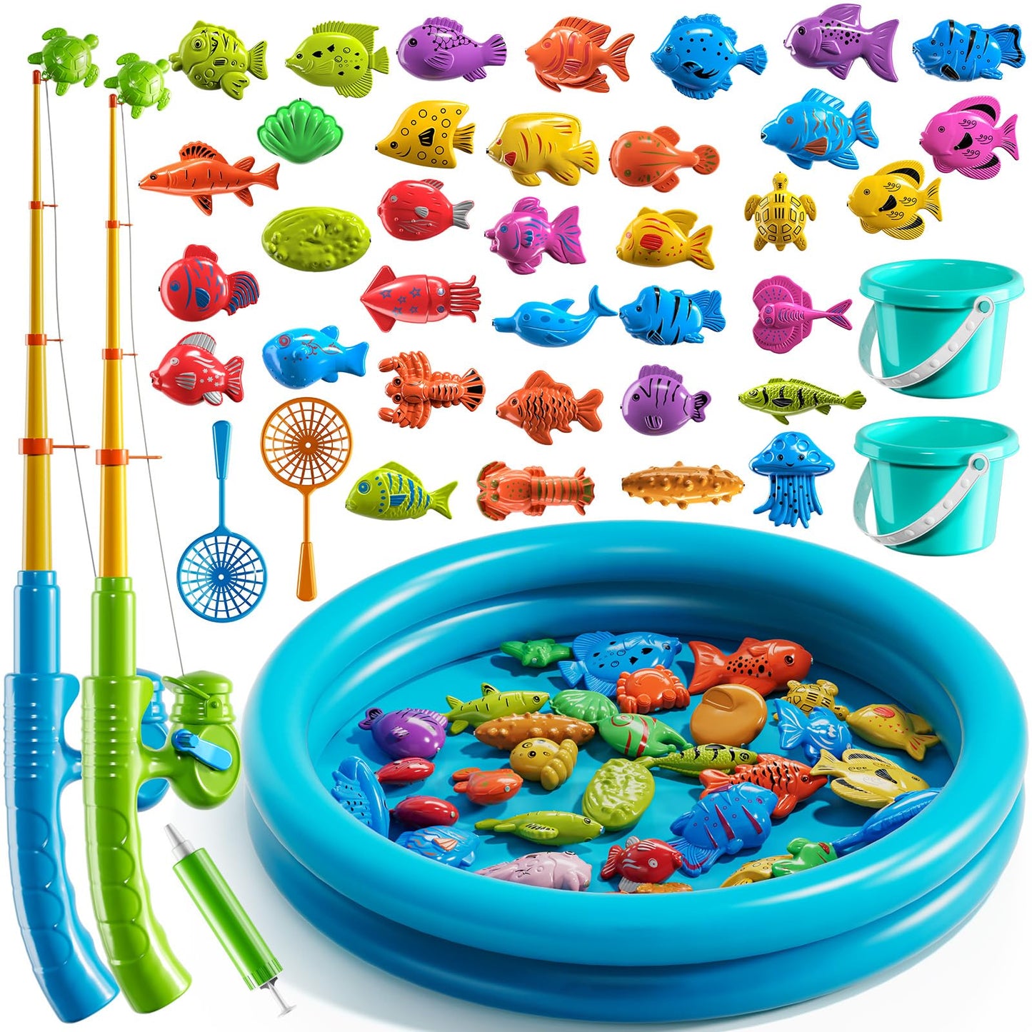 Temi Magnet Fishing Game Toy For Kids 3 4 5 6 7 Years Old, Small Pool Toys For Child Ages 4-8, Kids Water Toys Indoor And Outdoor, Summer Toys For Boy And Girls, Gifts For Holiday