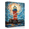 Mosaic Lighthouse Puzzles for Adults 1000 Piece, Stained Glass Beach Ocean Puzzle Hard Impossible Difficult, Colorful Lighthouse