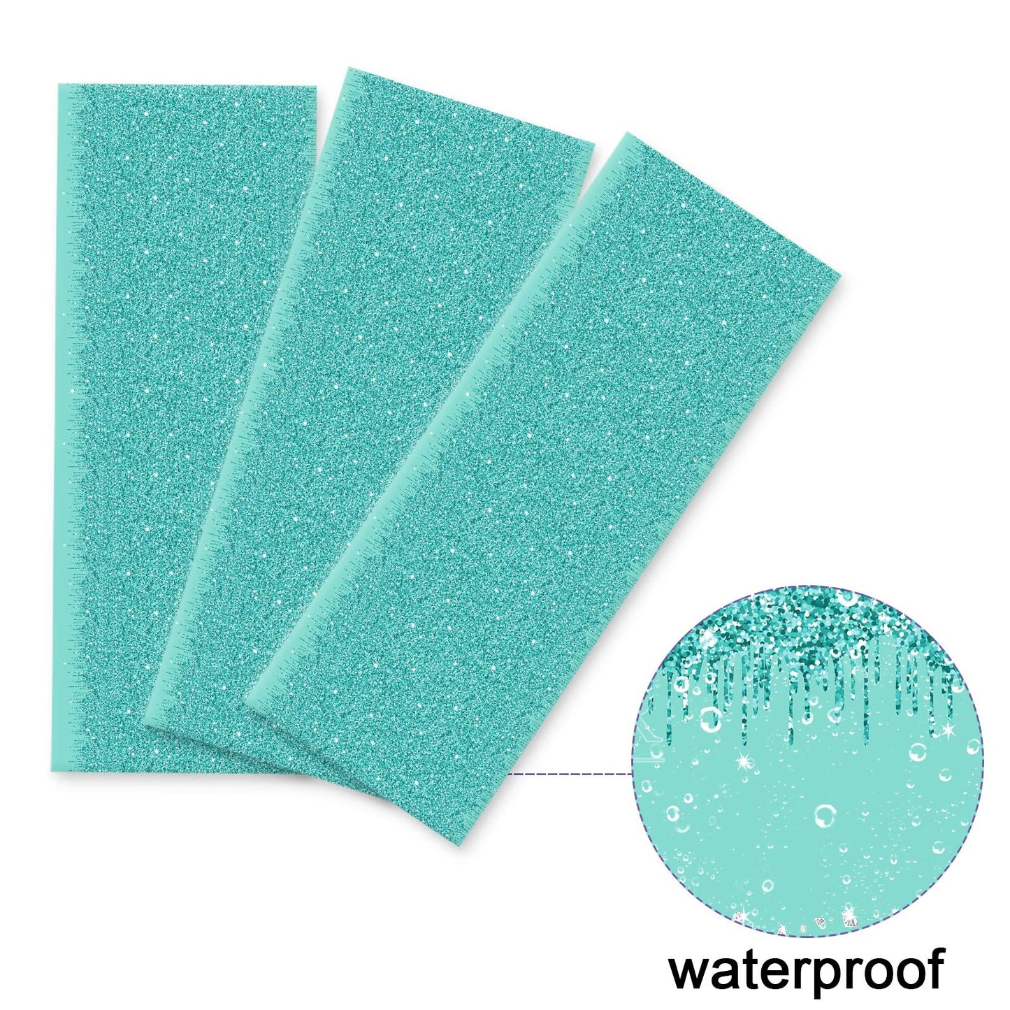 3 Pieces Teal And Silver Tablecloths For Happy Birthday Party Decoration Plastic Disposable Breakfast Blue Birthday Theme Table Covers For Girl Women Silver Glitter Birthday Party Supply, 54X108 Inch