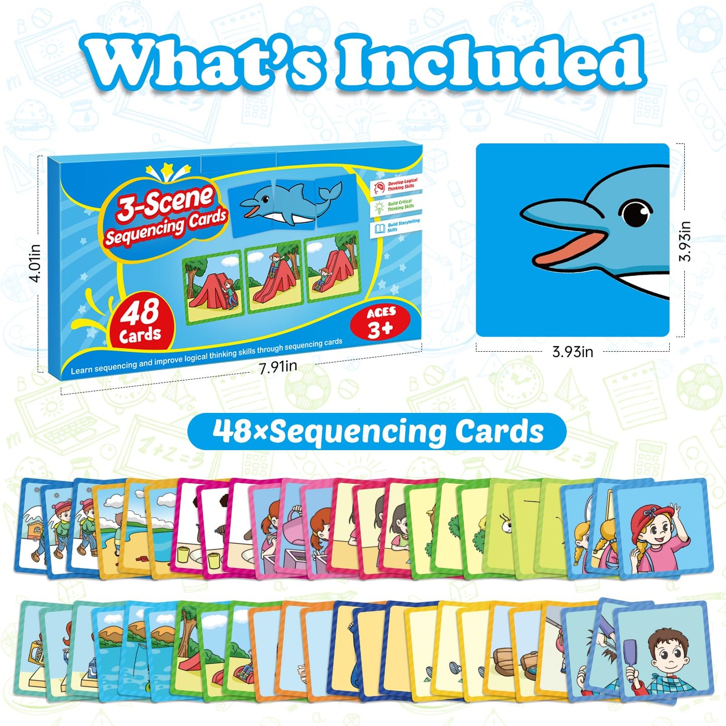 Kasfalci Sequencing Cards,Sequence Board Game For Kids,Speech Therapy Materials Toys For Autism,Story Storytelling,Social Skills