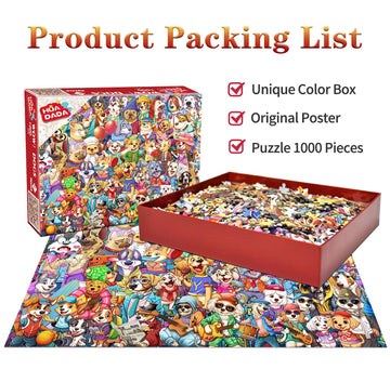 Jigsaw Puzzles For Adults 1000 Piece Puzzle For Adults 1000 Pieces Puzzle 1000 Pieces Dog'S World Puzzle, Cartoon Puzzles 1000 Pieces Jigsaw Puzzles For Adults 1000 Pieces And Up