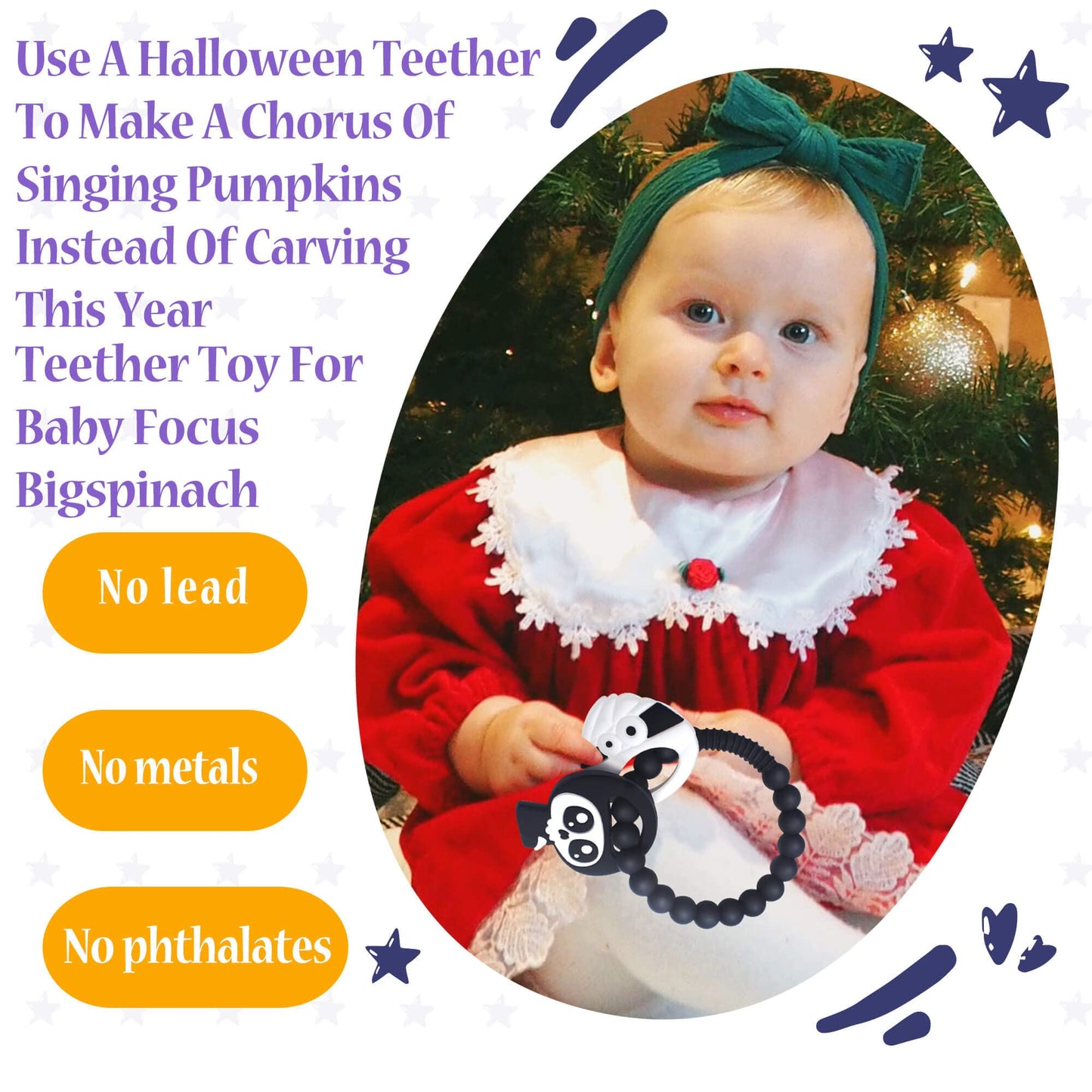 Bigspinach Mummy Teether And Cute Grim Reaper Ring Teether Halloween Activities Designed With A Bumpy Ring For Soothing And Ease Of Grabbing