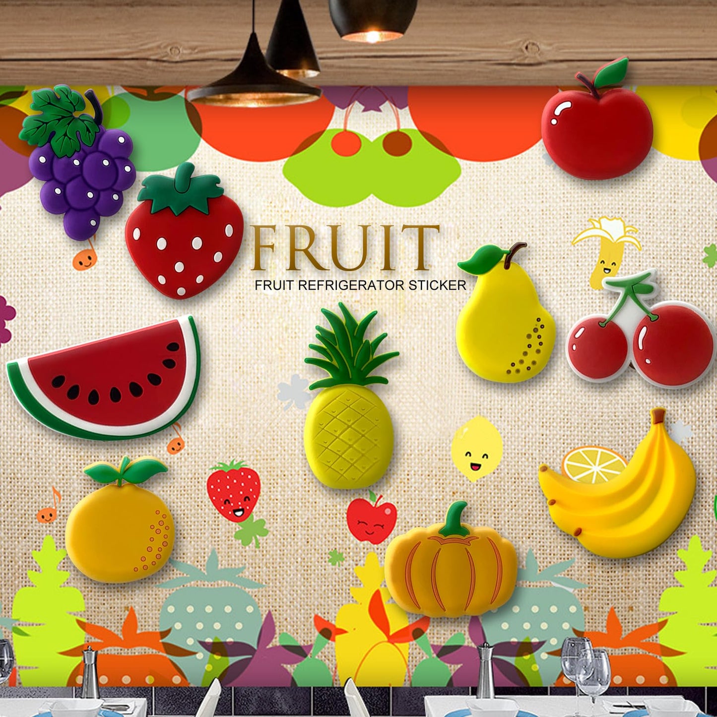 10 Pcs Fridge Magnets For Kids - Fridge Magnets For Toddlers 1-3 - Kids Magnets Educational Toys - Learning Fruits Magnets For Babies,Fruits Cartoon Magnet (Fruits)