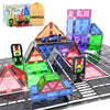 Magnetic Tiles Road Set With Car Kits, Magnetic Building Blocks Sensory Toys For Kids Ages 3-5 4-8, Stem Educational Toddlers To