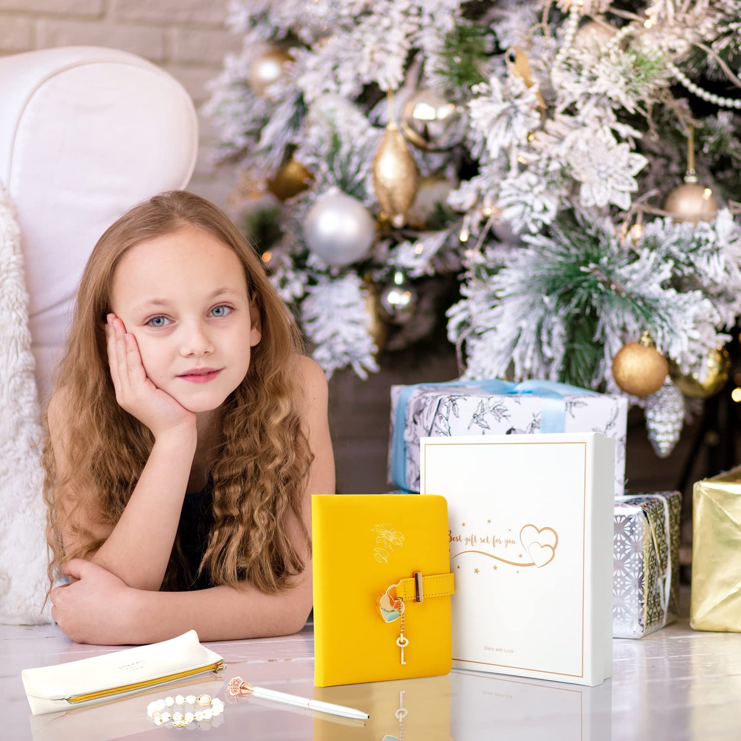 Diary With Lock For Girls - Birthday Gifts For Girls Ages 8 9 10 11 12 Year Old - Arts And Crafts For Kids - Journal Kit Include