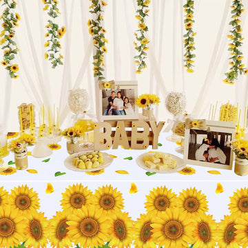 4 Pack Sunflower Tablecloth 51 X 86 Inch Plastic Rustic Sunflower Tablecloth Sunflower Party Tablecloth Sunflower Birthday Party