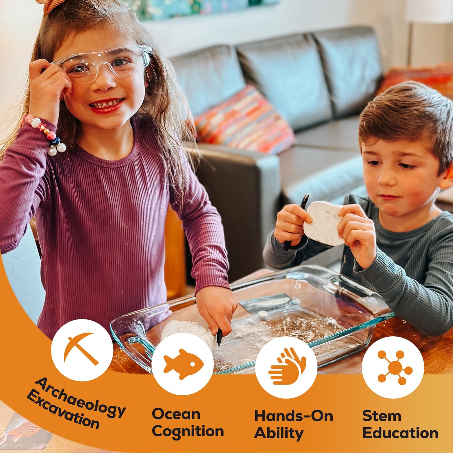 Gobidex Ocean Life Fish Dig Kit, Excavate 12 Simulated Marine Fish Science Kits For Kids Age 6-8-12, Stem Learning & Education Toys, Party Favors Gift For Kids Boys & Girls Age 6+ Year Old
