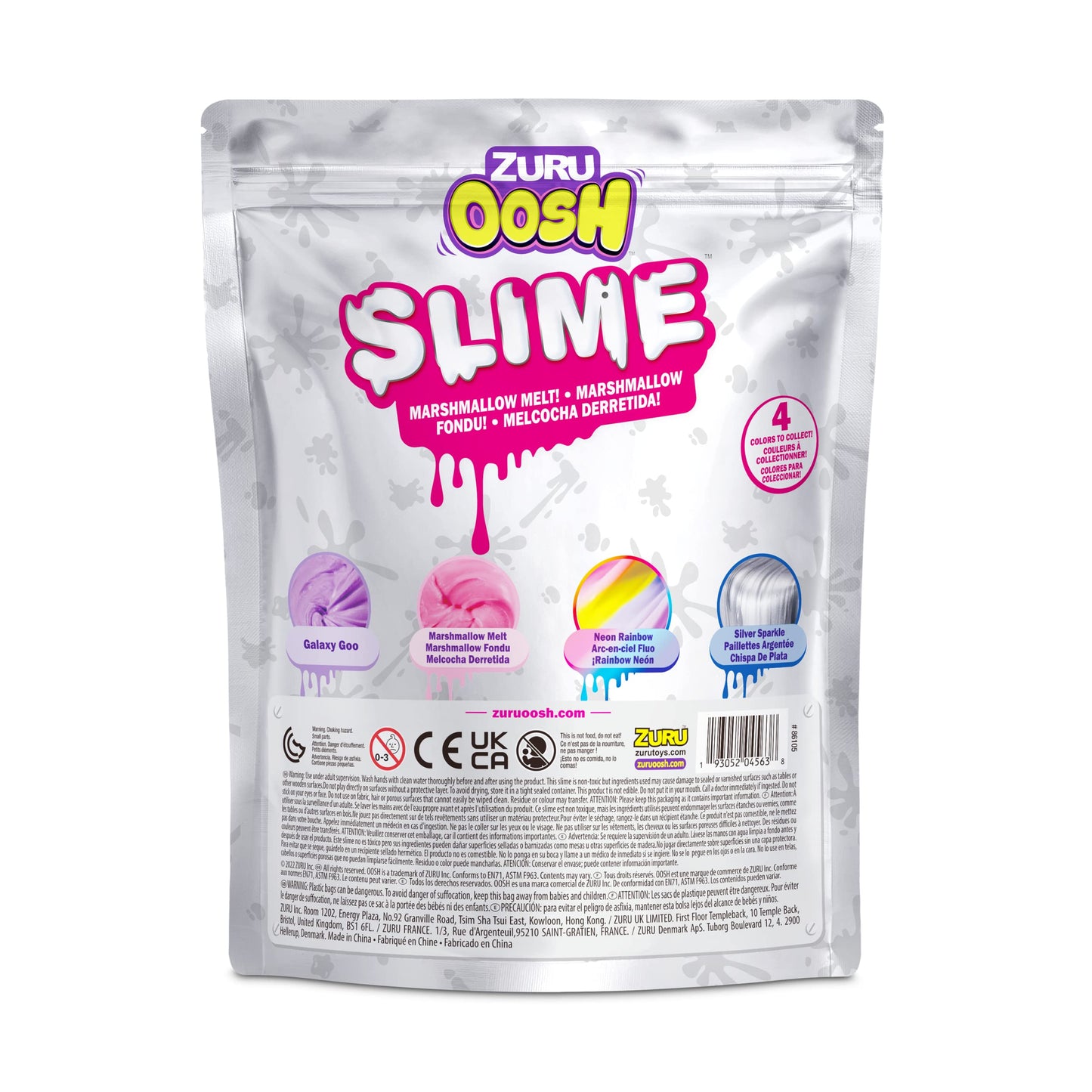 Oosh Slime Large Foilbag 800G (Pink) By Zuru, Gooey Slime And Epic Stretchy Slime For Girls And For Kids
