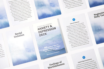 The School Of Mindfulness- Mindfulness Coping Skills Series Deck, For Depression And Anxiety, Anger Management, And Cravings And