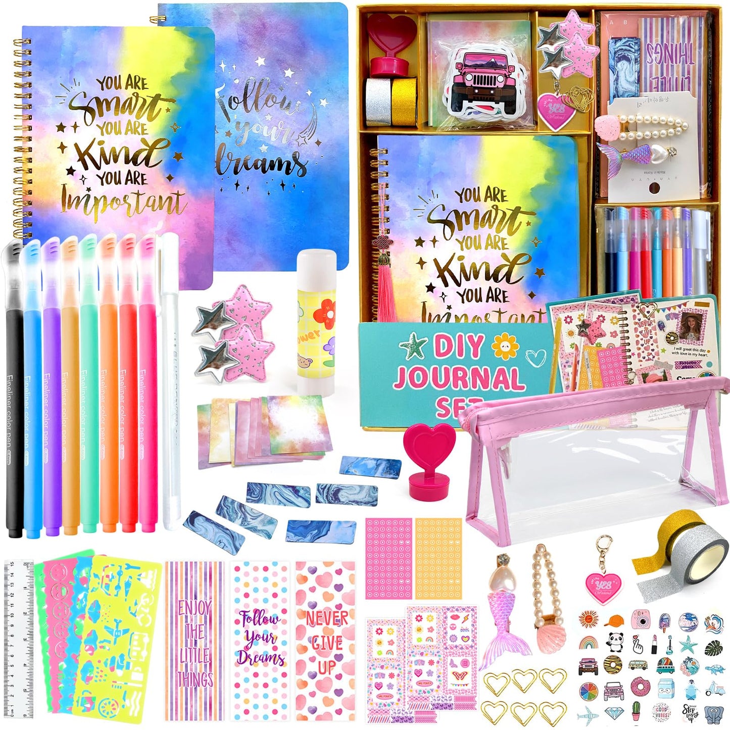 Swanlake DIY Journal Kit for Girls - 150+ Pcs Scrapbook & Scrapbook Supplies Set, Toys for Tween & Teen Girls Ages 8 9 10 11 12