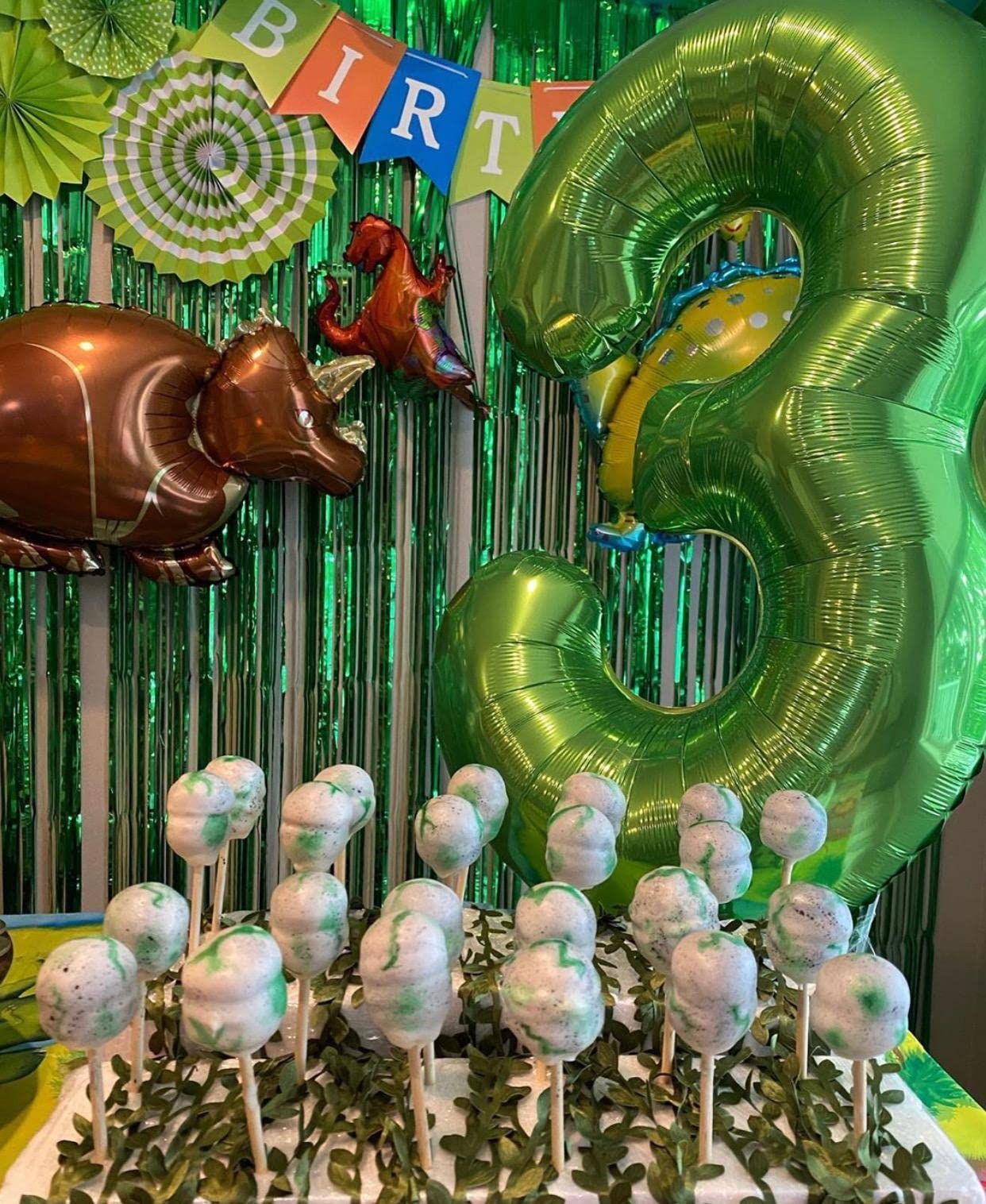 Paticool 40 Inch Green Number Balloon 5, Large Number Foil Balloons Mylar For Girl Boy Birthday Party Celebration Decorations Su