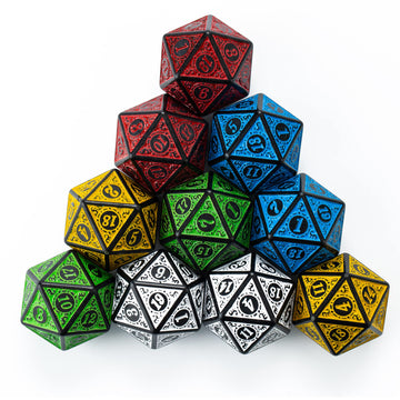 SmartDealsPro 10-Pack 20 Sided Dice D20 Polyhedral Dice for DND RPG MTG Table Game (Color 9)