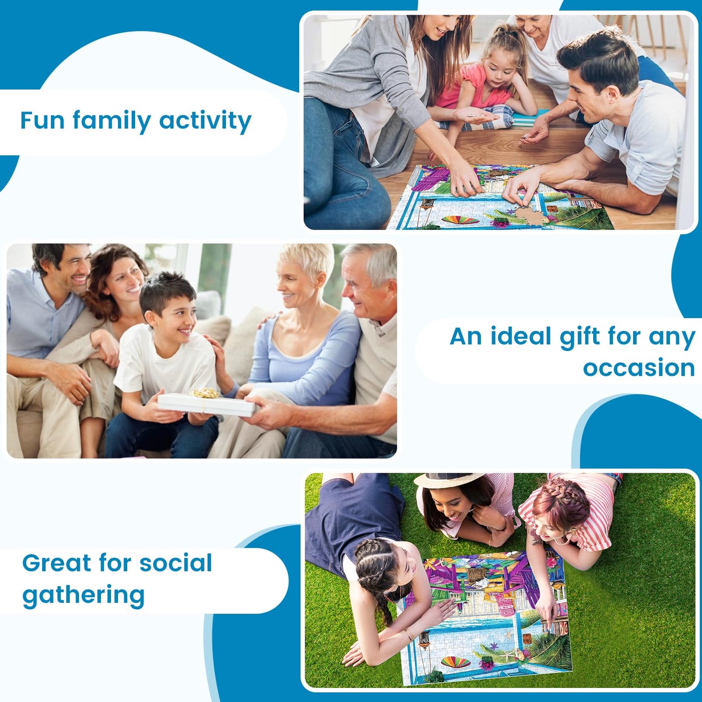 300 Piece Puzzle for mature-themeds Jigsaw Puzzles 300 Pieces Seaside Scenery Puzzle for Kids mature-themed Senior Beach Jigsaw Puzzle for mature-themeds 300 Pieces Challenging Puzzles Family Activity Game Nights Gifts