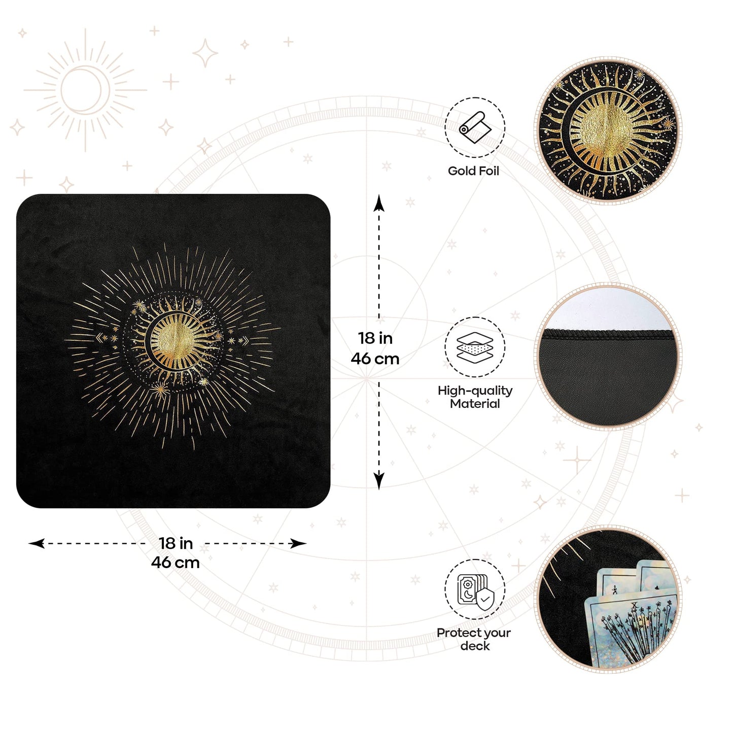 Crafterian Tarot Cloth And Bag Set Gold Foil (Gold Foil)