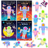 Zirseng Valentines Day Gifts For Kids Classroom - 28Pack Pop Fidget Spinners Astronaut Bulk With Unique Valentines Cards For Cla
