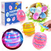 2024 Terramus Easter Eggs Toys, 6-Pack Spinning Tops, Led Light Up Toys, Lighting & Singing Party Favors Easter Basket Stuffers,
