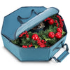 Hearth & Harbor Wreath Storage Container - 30" Hard Shell Bag with Dual Zipper & Handles - Blue - Model VDS-HHHS12-30