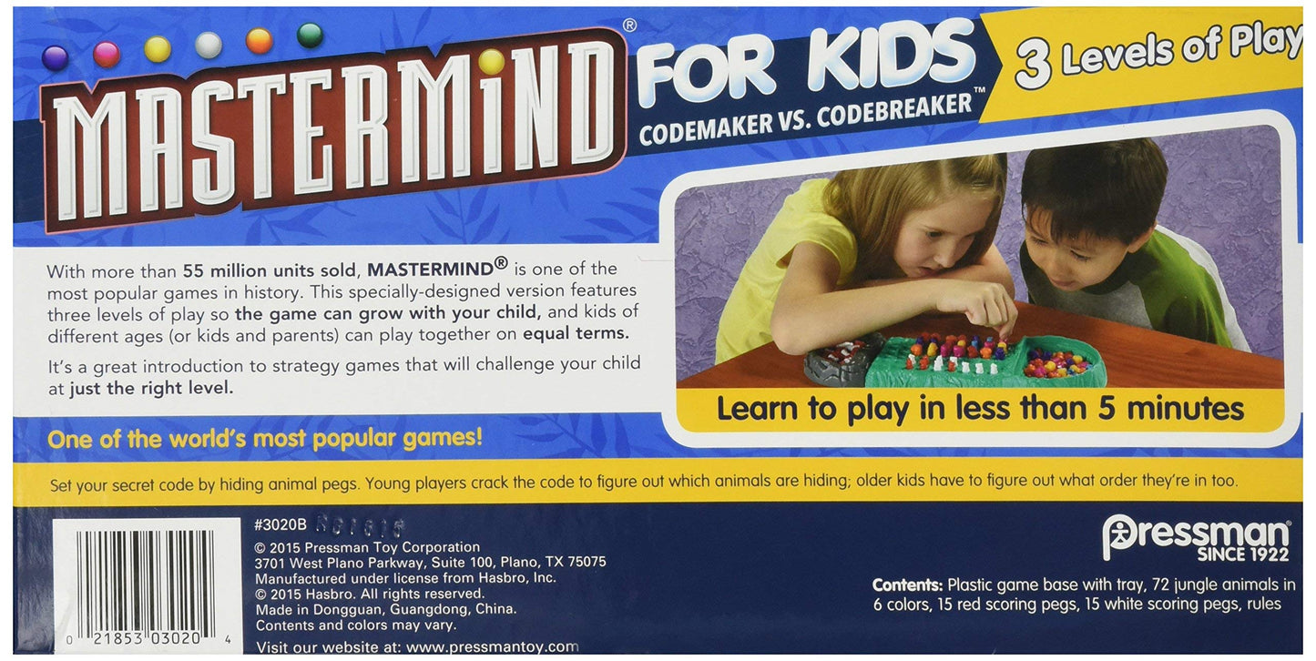 Pressman Mastermind for Kids - Codebreaking Game With Three Levels of Play Multicolor 5