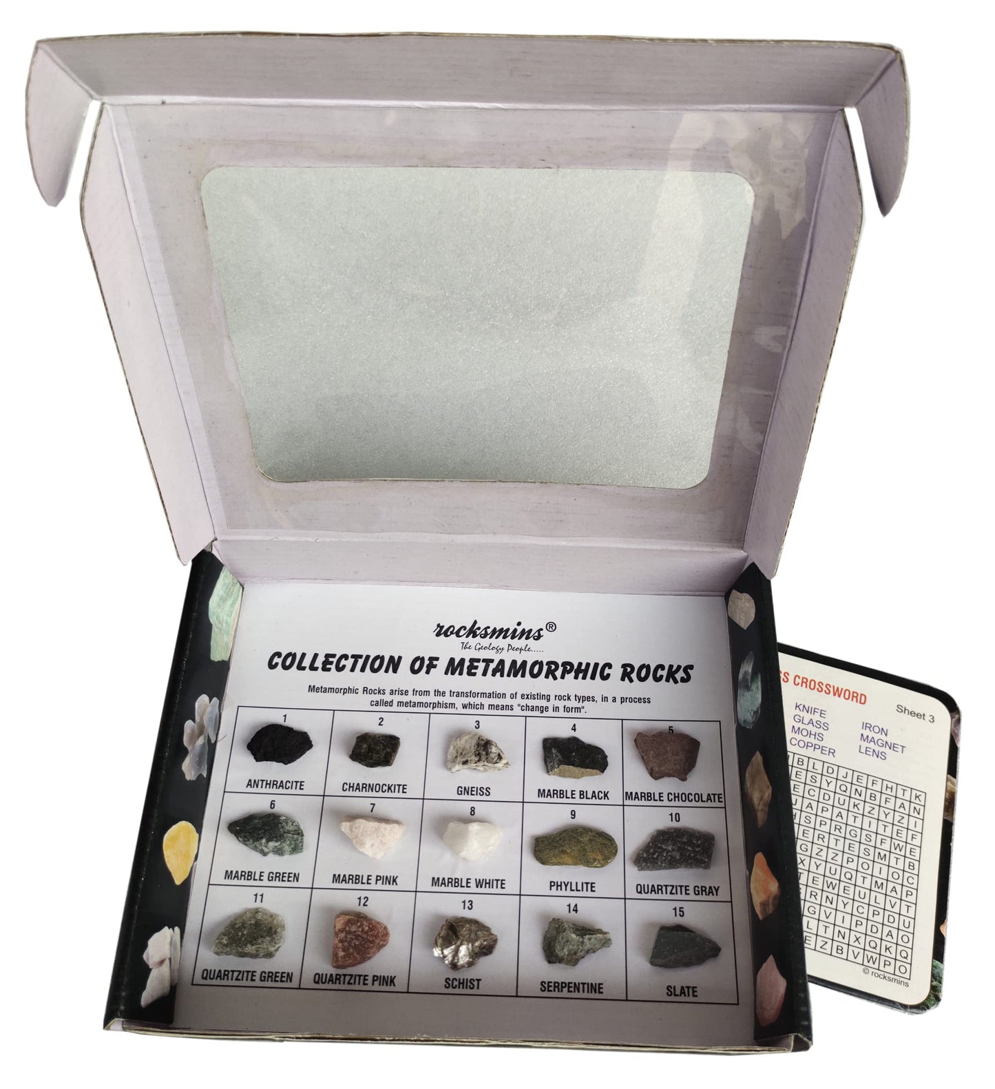 Rocksmins Mr15Wm Collection Set Of 15 Metamorphic Rocks For School Education Rocks Samples Activity Geology Rock Memory Great Ed
