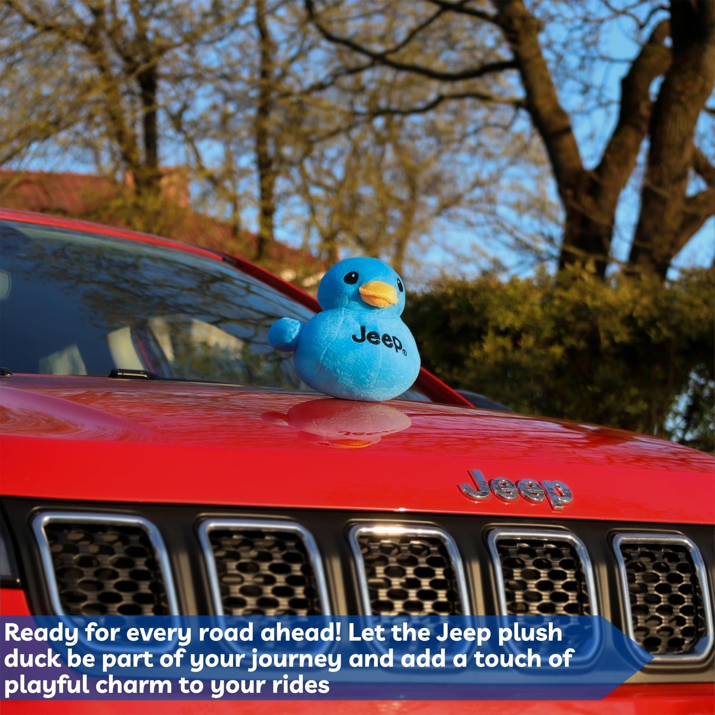 Jeep Text Logo Stuffed Animal Plush Duck Blue -Perfect Enthusiasts You'Ve Been Ducked (Blue)