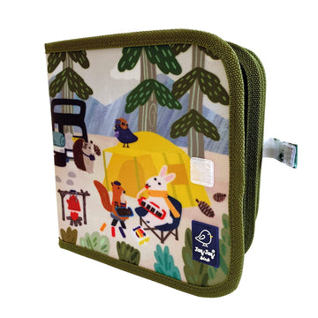 JJB & Friends Camping Doodle It and Go Activity Book | Erasable and Reusable Chalk Board Book | for Drawing and Creative Play |