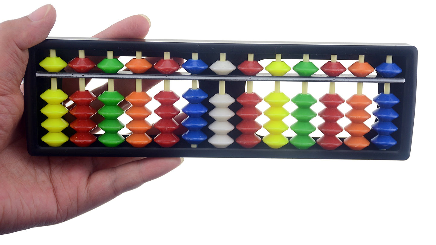 Wowlife 13 Digits Rods With Colorful Beads Plastic Abacus Arithmetic Soroban Kid'S Calculating Tool