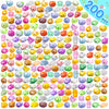 Dioju 200 Pcs Mochi Squishy Toys, Mini Kawaii Fidget Toys, TPR, Assorted Colors, Party Favors, Classroom Prizes, Birthday Gifts