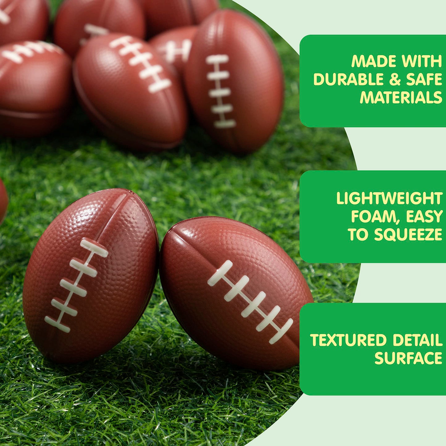 Joyin 16 Pack 3.25” Mini Football Foam Stress Balls Toy For Kids Sports Birthday Party Favor, Squeeze Squish Balls, Anxiety Relief, Relaxation, Super Bowl Liii Party And School Classroom Prize