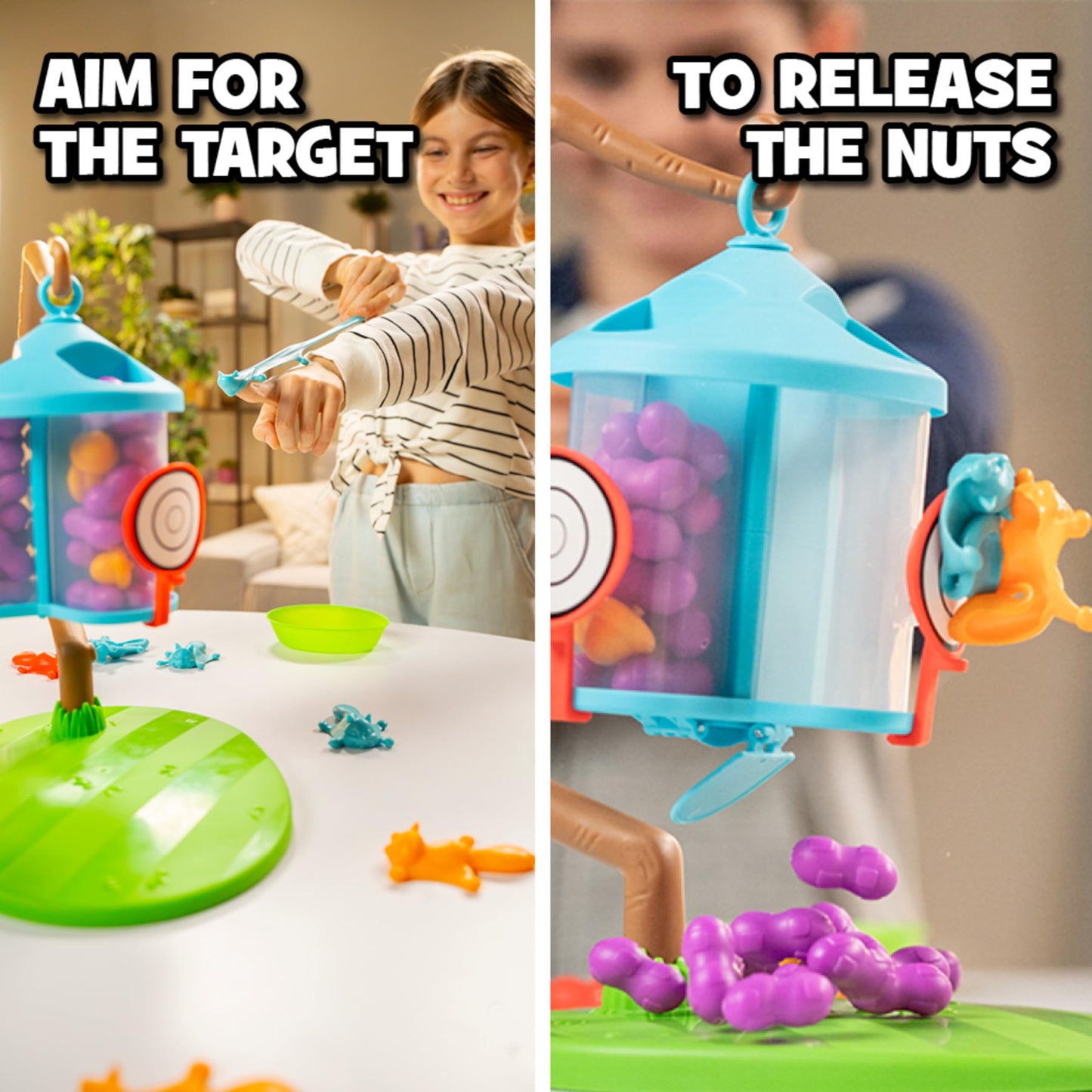 Flying Squirrels Feeder Frenzy Board Game – Kids Games, Family Games For Kids And Adults, Board Games For Family Night, Multi-Player Board Games, Aim & Release Nuts To Win, Ages 6+
