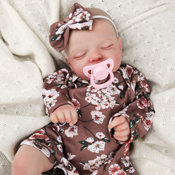 Kaydora 20" Reborn Baby Girl Doll - Realistic Vinyl Newborn with Veins, Brown, Model KAY08 for Kids Age 3+