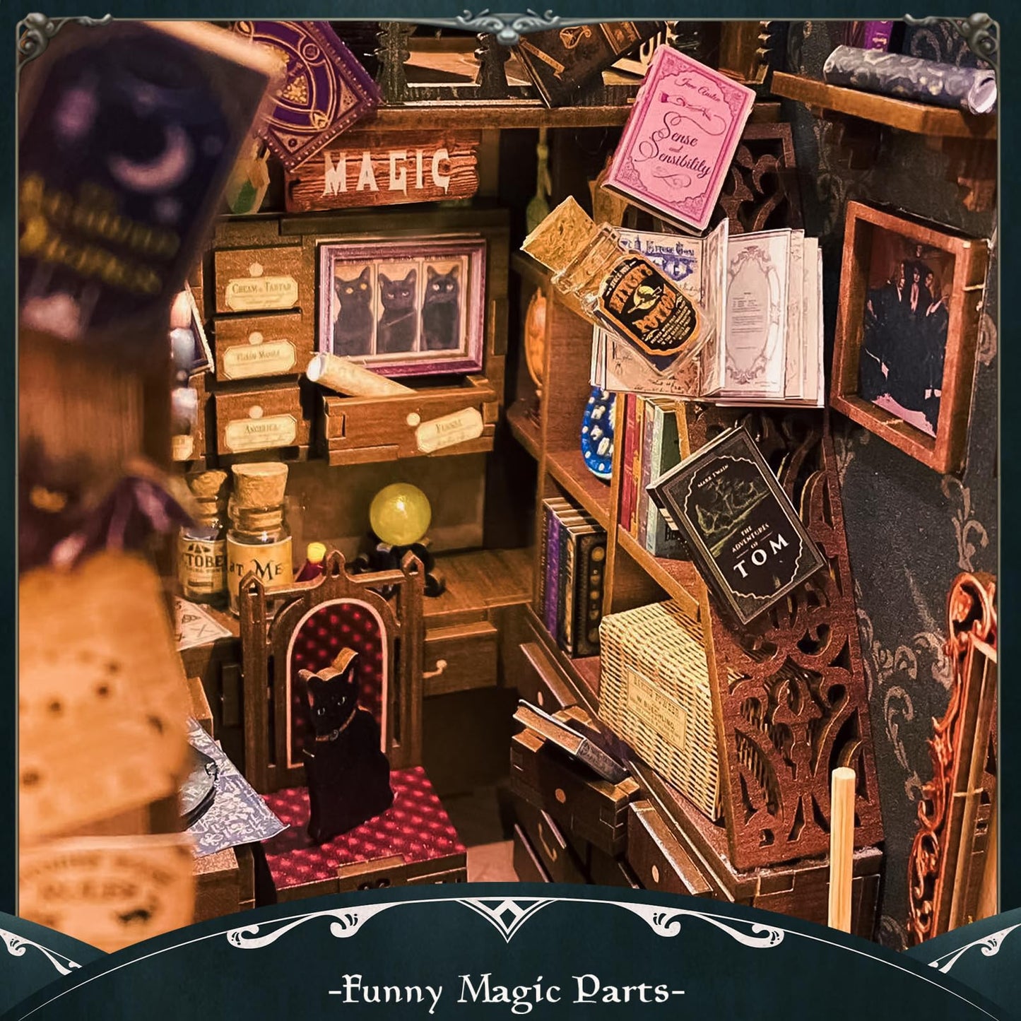 Fsolis Book Nook Kit, Diy Miniature Room House Kit For Adult Activities Decorative Bookend Bookshelf Bookcase Decor Birthday For Women Teens (Magic Pharmacist)
