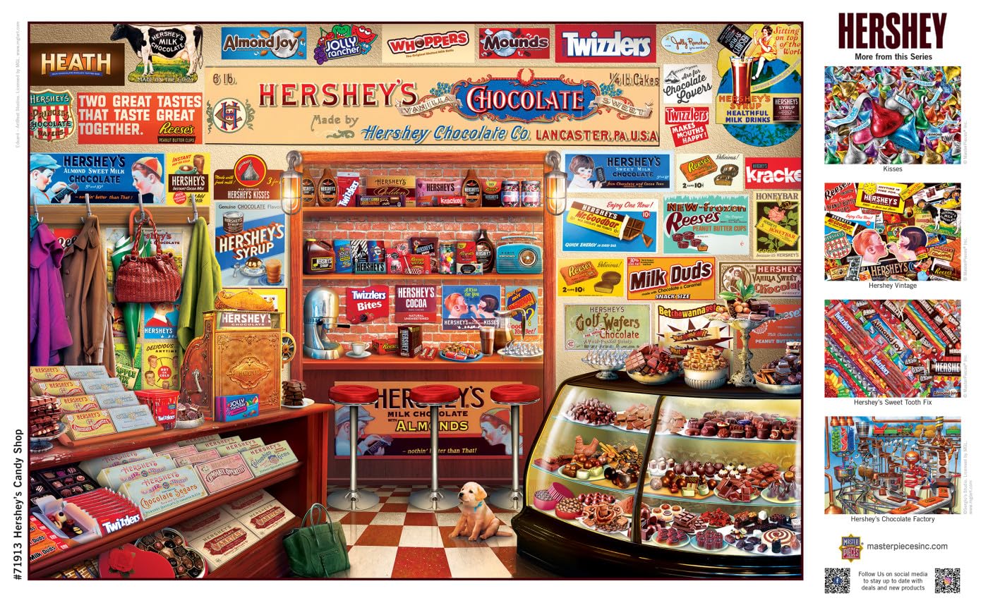 Masterpieces 1000 Piece Jigsaw Puzzle For Adults, Family, Or Youth - Hershey'S Candy Shop - 19.25''X26.75''