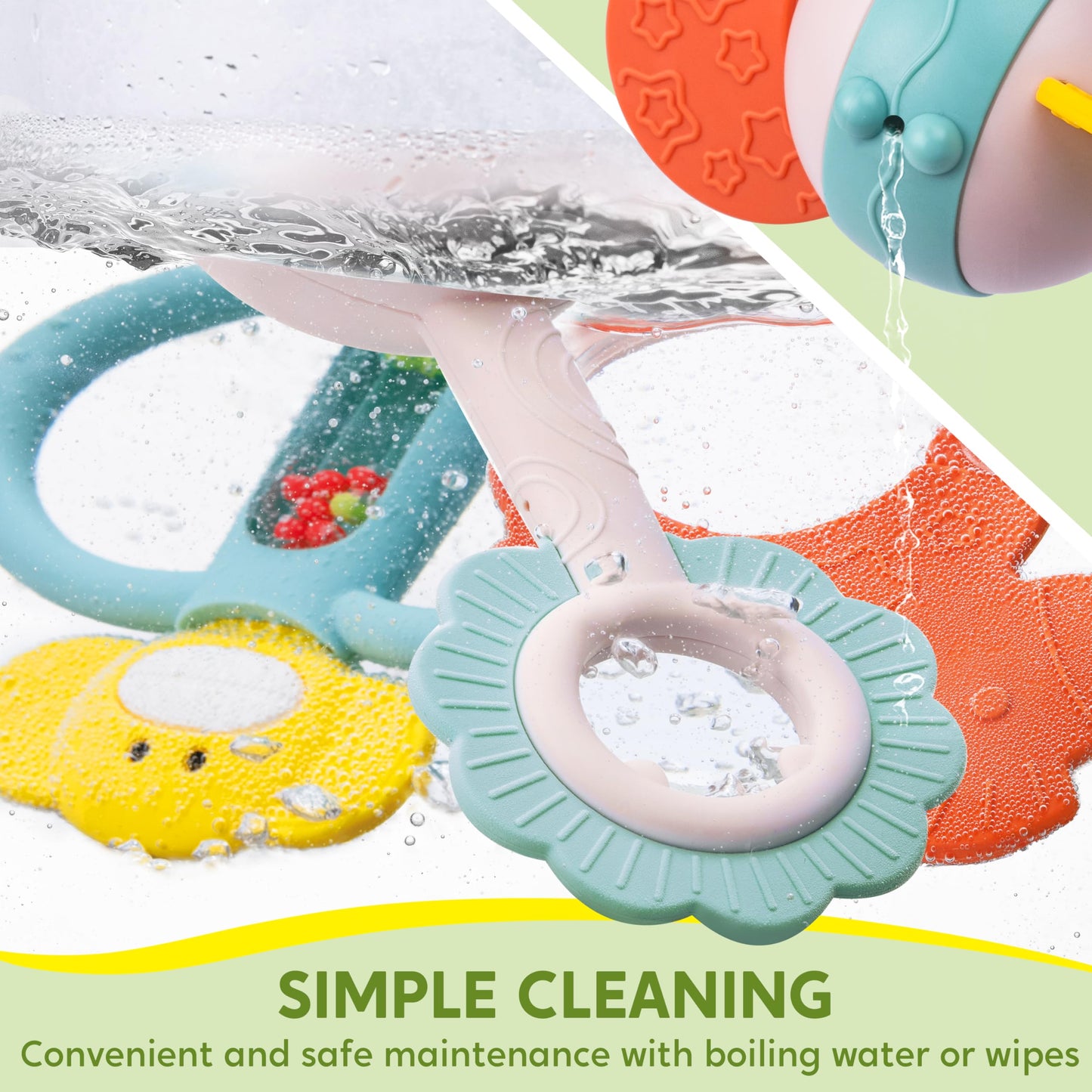 Syncfun Baby Toys 0-6 Months, 10 Pack Baby Teething Toys, Infant Baby Toys 6-12 Months, Rattles Teethers Toys For Baby 0-3-6-12