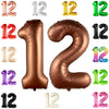 Giant, Coffee Brown 12 Balloon Number - 40 Inch, Brown 12 Birthday Balloon | 12Th Birthday Decorations For Boy | Safari Theme Party Decorations | 12 Year Old Balloon For 12Th Birthday Party Supplies