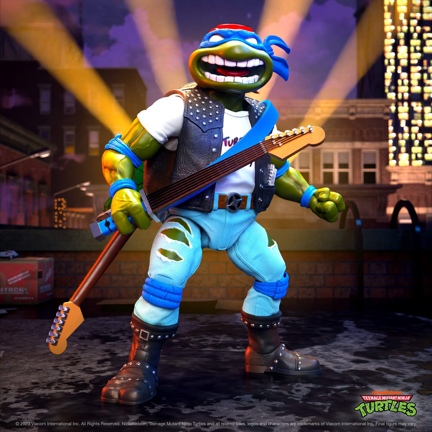 Super7 Ultimates! Teenage Mutant Ninja Turtles Classic Rocker Leo - 7' Tmnt Action Figure With Accessories Classic Cartoon Collectibles And Retro Toys