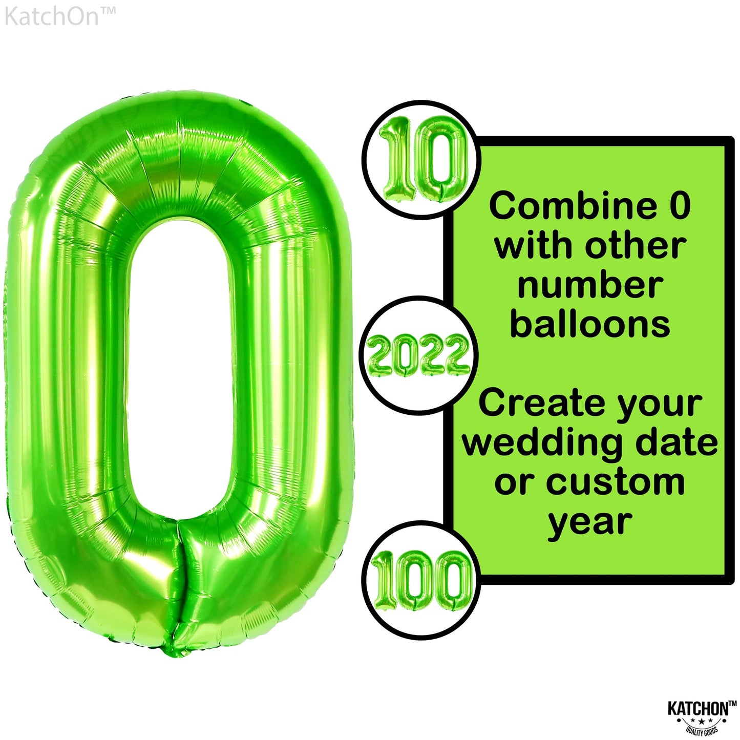 Giant, Light Green 0 Number Balloons - 40 Inch | Pair 0 Digit Balloon To Other | Light Green 0 Balloon For Birthday Party Supplies | Light Green Number 0 Balloon For Jungle Theme Birthday Decorations