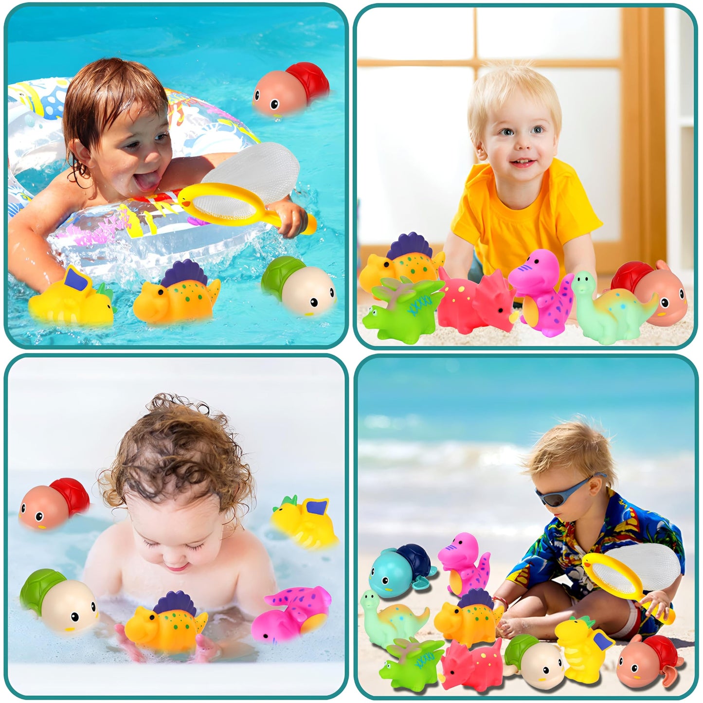 Bath Toys For Kids Ages 1-3 - Mold Free Infants Baby Toddler Bathime Toys 6-12-18 Months - No Hole Bathtub Toys - Gifts For 1 2 3 4 Years Old Boys Girls - Pool Water Table Toys Baby Bath Essentials