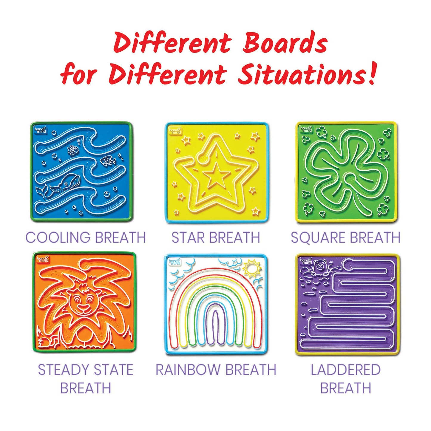 Hand2Mind Mindful Maze Boards, Learn Breathing Patterns, Mindfulness For Kids Anxiety Relief, Tactile Sensory Toys, Play Therapy Toys, Social Emotional Learning Activities, Calm Down Corner Supplies