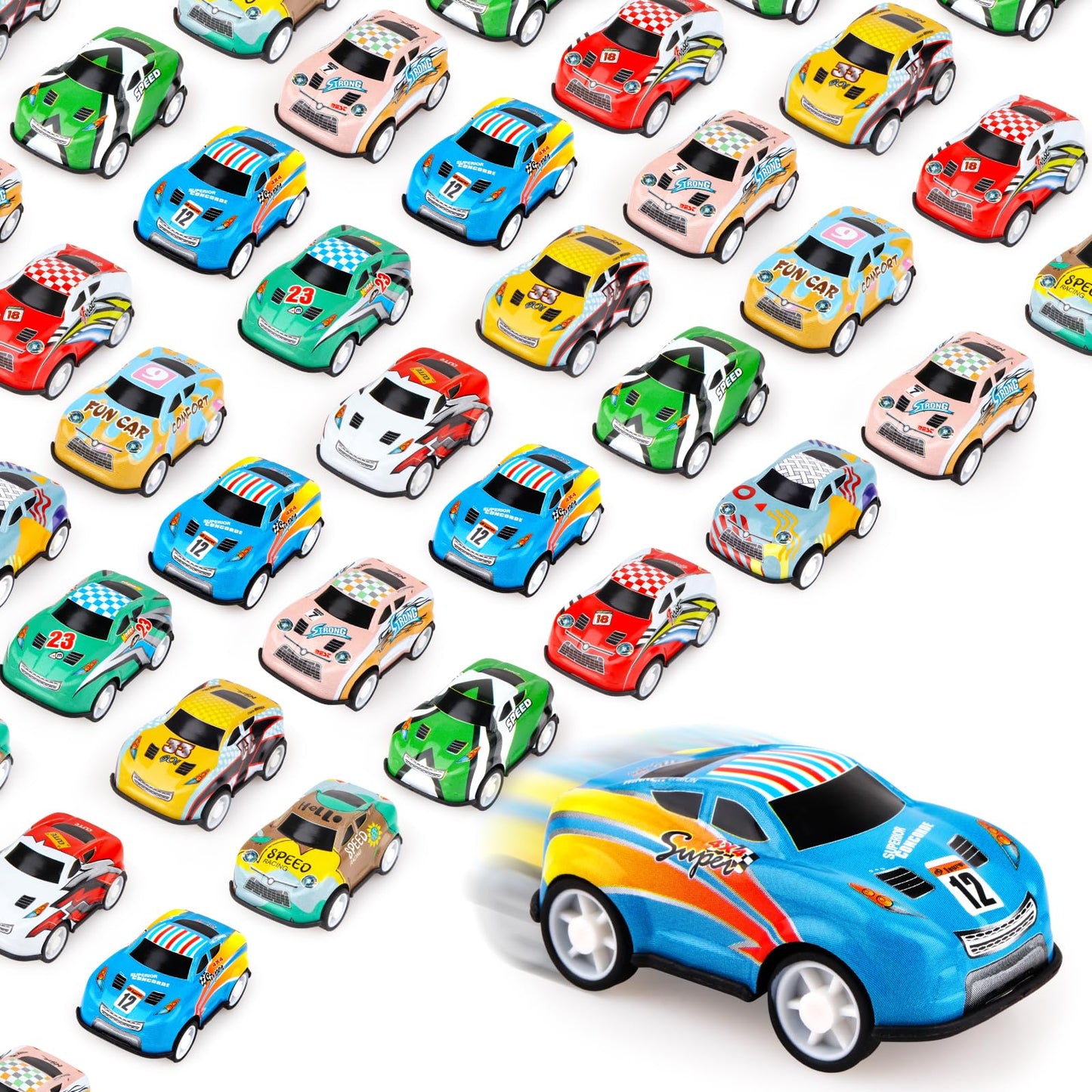 Hooqict 36 Pack Mini Pull Back Car For Kids 4-8 Boys Racing Car Party Favors Bulk Small Car Vehicles Set For Goodie Bag Stuffers